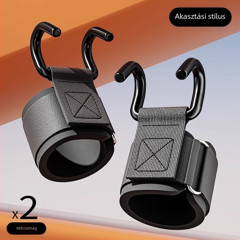 Húzódzkodási segítő kampó csuklóvédővel – poliészter szíj, 10 darabos csomag