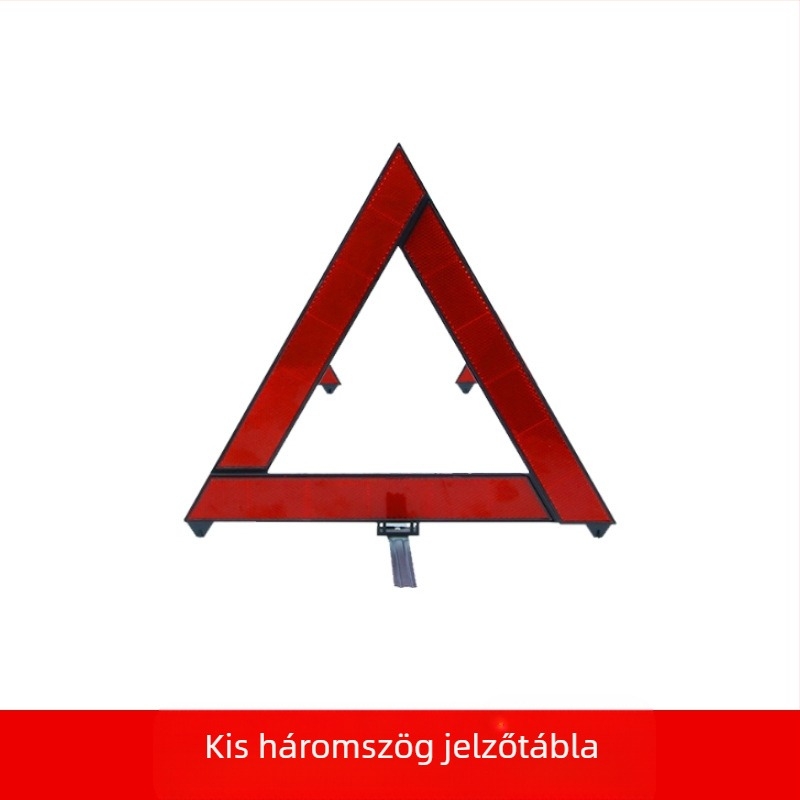 Autóreflektív háromlábú figyelmeztető jel – ABS műanyag, összecsukható háromszög, gépjármű-biztonság, licencelhető magáncímke