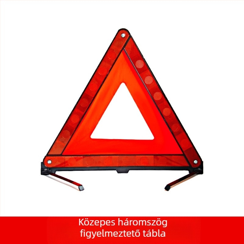 Autóreflektív háromlábú figyelmeztető jel – ABS műanyag, összecsukható háromszög, gépjármű-biztonság, licencelhető magáncímke
