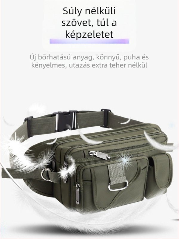 Férfi övtáska Oxford anyagból, vízálló és kopásálló, nagy kapacitású, crossbody, utcai stílus