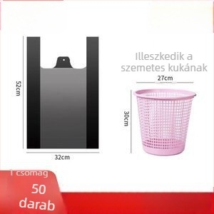 Hordozható vastagított műanyag szemeteszsák háztartási használatra, dobozban 500 darab, bevezetés 2024-ben.