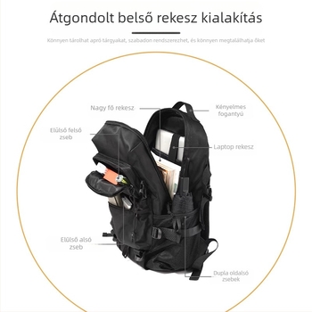 Nagy kapacitású, könnyű kültéri hátizsák hegymászáshoz és utazásokhoz, uniszex, fekete, vízálló