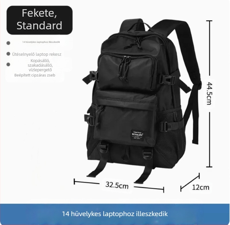 Nagy kapacitású, könnyű kültéri hátizsák hegymászáshoz és utazásokhoz, uniszex, fekete, vízálló