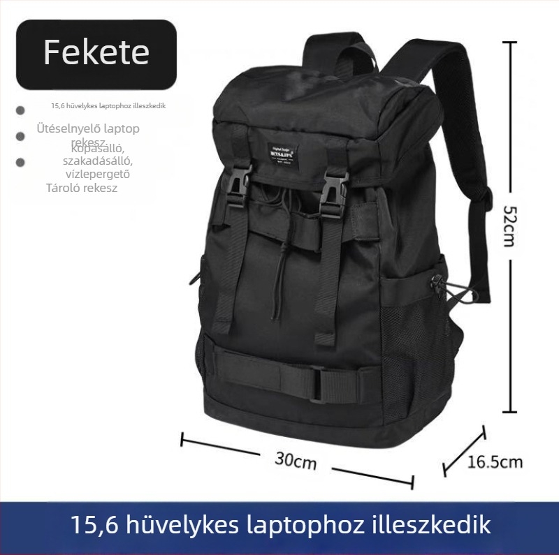 Nagy kapacitású, könnyű kültéri hátizsák hegymászáshoz és utazásokhoz, uniszex, fekete, vízálló