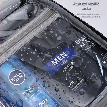 Ai Yijiu PU neszesszer férfiaknak, nagy kapacitású, elválasztott rekeszekkel, vízálló