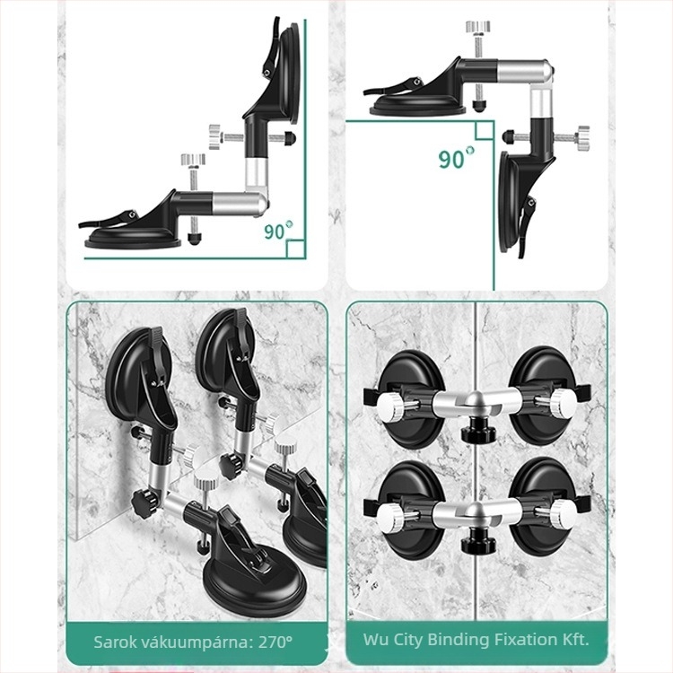 Állítható szögű vákuumos emelő üveghez, kerámia burkolatokhoz és kőlemezhez – erős rögzítés és sarokillesztés pontosítása