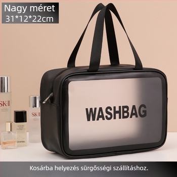 PVC kozmetikai neszeszer készlet – 3 darab, vízálló, átlátszó, rekeszes, hordozható tárolás