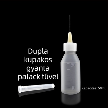 Ipari adagoló palack tűs csúccsal, 50 ml – alkohollal, rosin fluxszal és ragasztóval