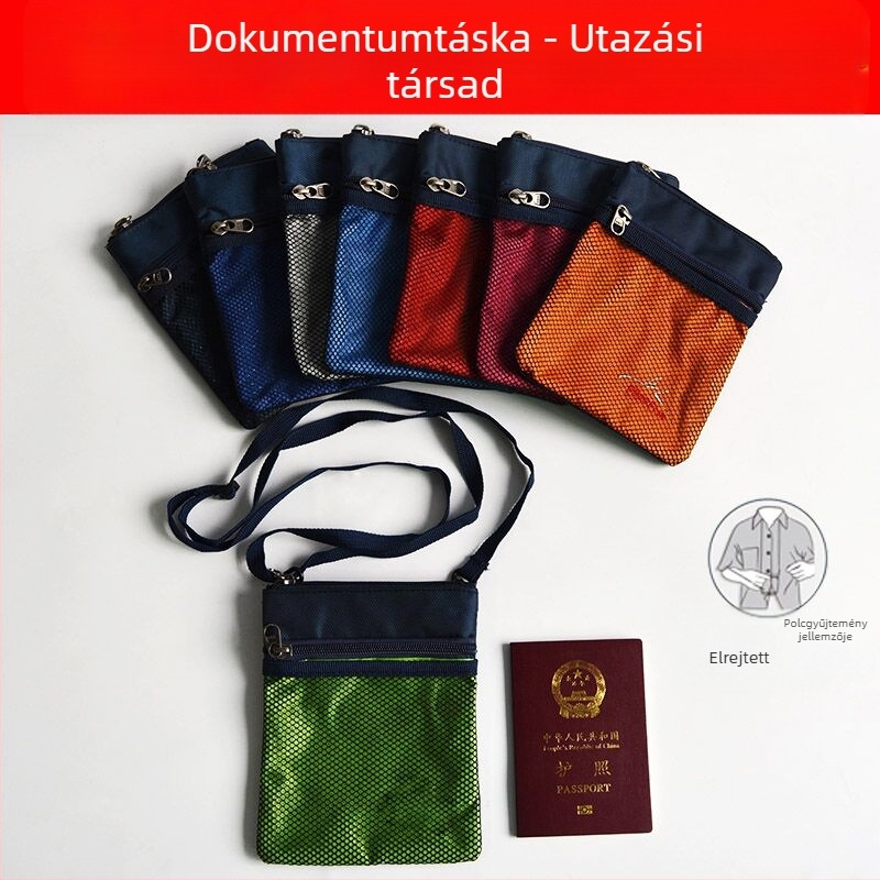 QISE Útlevél tartó – Oxford anyag, Vízálló, Lopás elleni védelem, Kopásálló, Uniszex, Üzleti stílusú, Útlevél és dokumentumok szervezője