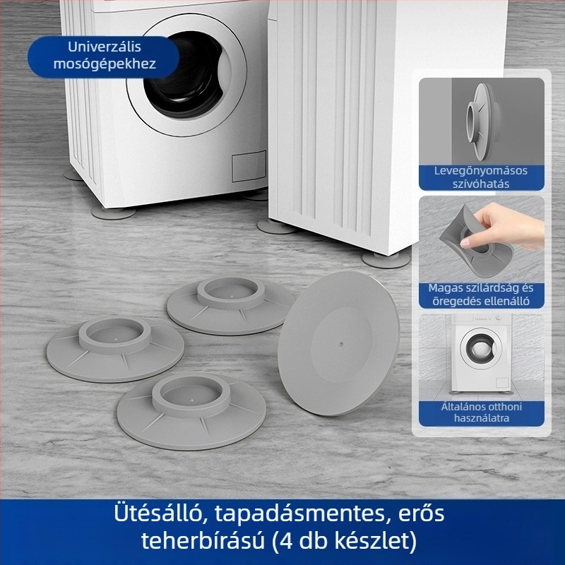 Mosógépállvány csúszásmentes alapzattal, rozsdamentes acélból, állítható magasság