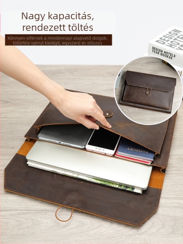 Férfi clutch táska valódi bőrből, első réteg marhabőrből, vízálló, kopásálló és ütésálló, 2024 ősz kiadás