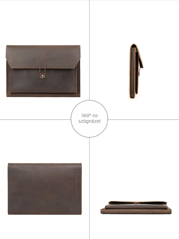 Férfi clutch táska valódi bőrből, első réteg marhabőrből, vízálló, kopásálló és ütésálló, 2024 ősz kiadás