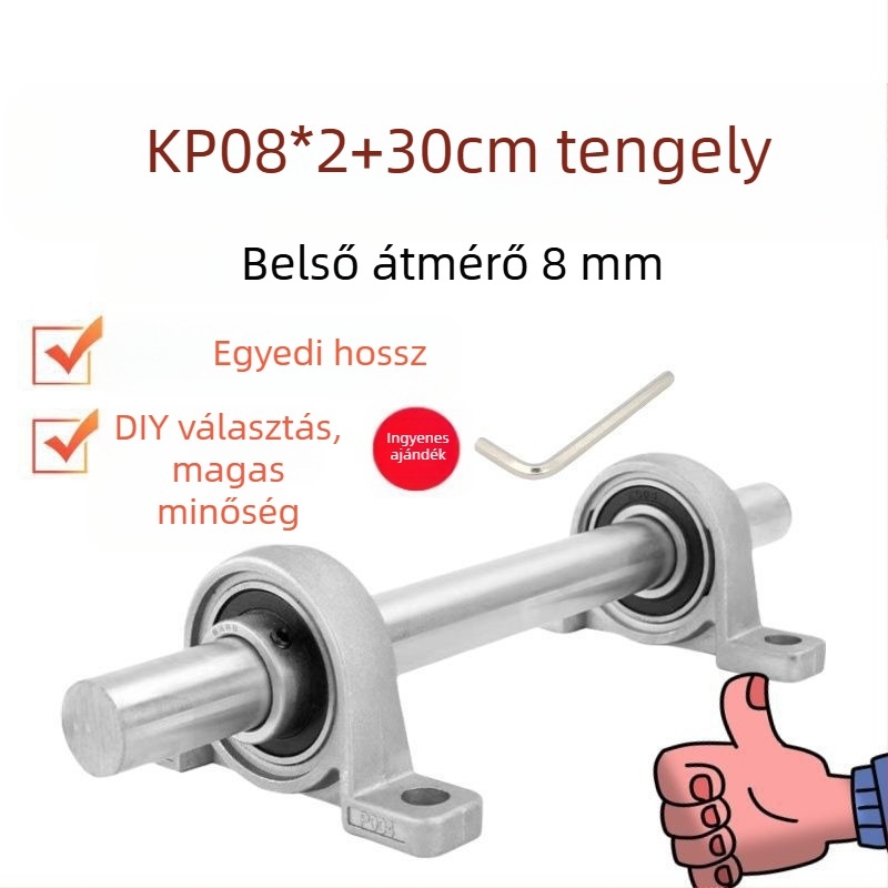 DIY mini függőleges csapágyház, diamantszerű formával, készlet belső Ø 8/10/12 mm, öntöttvas, modern minimalizmus