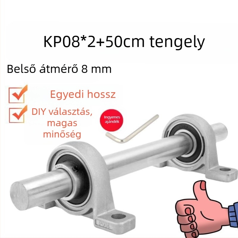 DIY mini függőleges csapágyház, diamantszerű formával, készlet belső Ø 8/10/12 mm, öntöttvas, modern minimalizmus