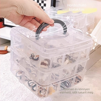 18 rekeszes hordozható tároló doboz szerszámok és LEGO játékokhoz — műanyag, kemény tok, koreai stílusú, szétszerelhető