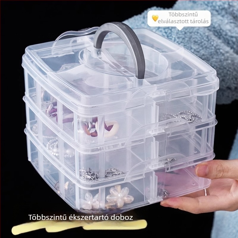 18 rekeszes hordozható tároló doboz szerszámok és LEGO játékokhoz — műanyag, kemény tok, koreai stílusú, szétszerelhető