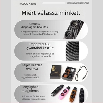 Kazoo fuvola — kezdőbarát hangszer, tanulás nélkül, professzionális tremolo szint.