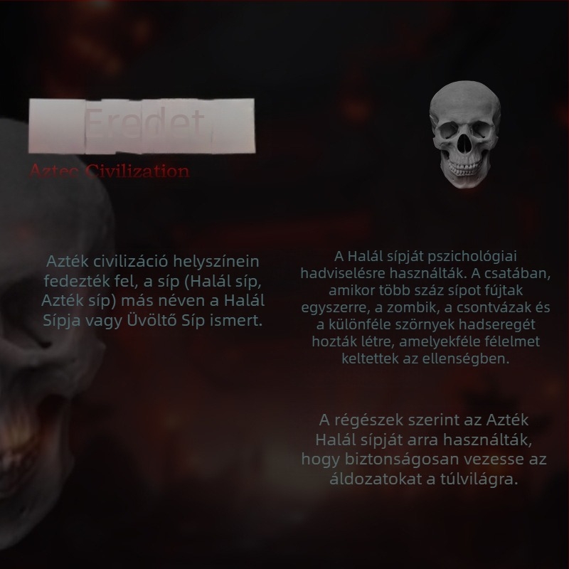 Porcelán ocarina szellem síp, Azték sárkány Halloween dekoráció, Dehua Tao Dixuan márka, kategória: Állat, csomagolás: szivacsszínű doboz