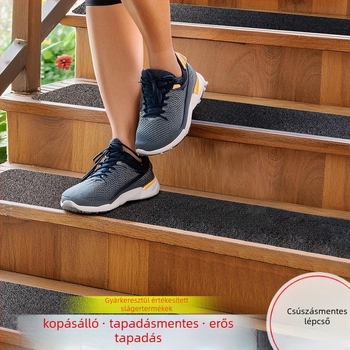 Öntapadó csúszásmentes lépcsőszalag; PU ragasztóalapú; PU ragasztórendszer; lépcsőkhöz és fürdőszobába; hőállóság 260; viszkozitás 80 N/m