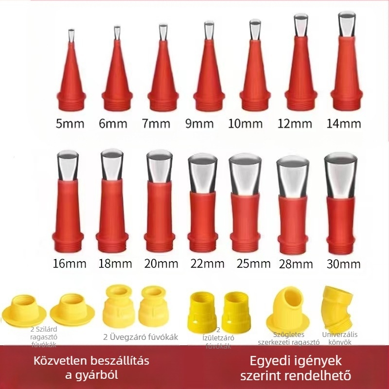 HM rozsdamentes acél ragasztófej készlet üveg tömítéséhez, több specifikáció