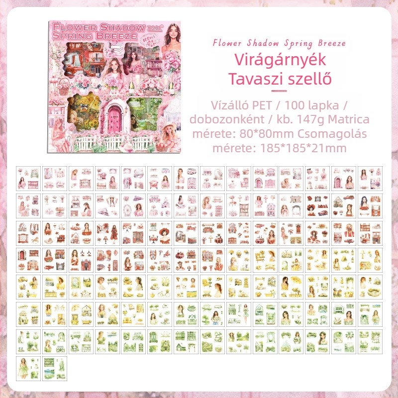 Joyful retro napló matricaszett - öntapadós, nyomtatás, IP engedély nélkül