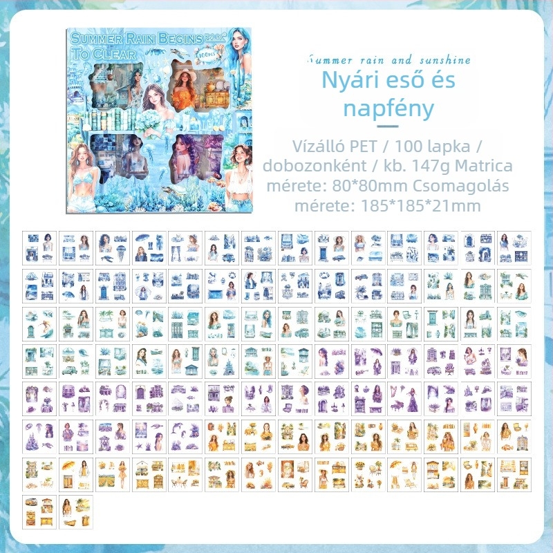 Joyful retro napló matricaszett - öntapadós, nyomtatás, IP engedély nélkül