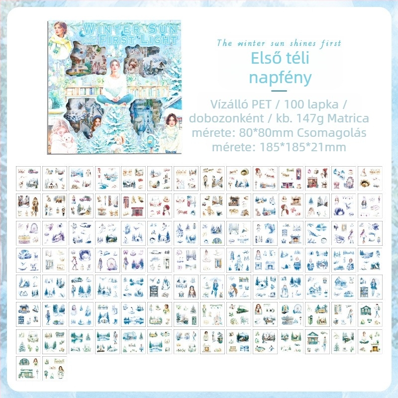 Joyful retro napló matricaszett - öntapadós, nyomtatás, IP engedély nélkül