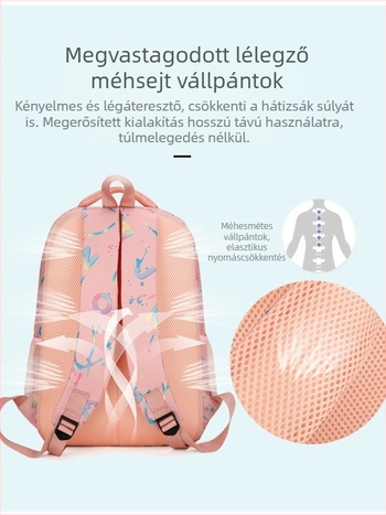 Nagy kapacitású hátizsák légáteresztő vállpántokkal, Oxford anyag, lélegző és vízálló, poliészter bélés, betűs minta