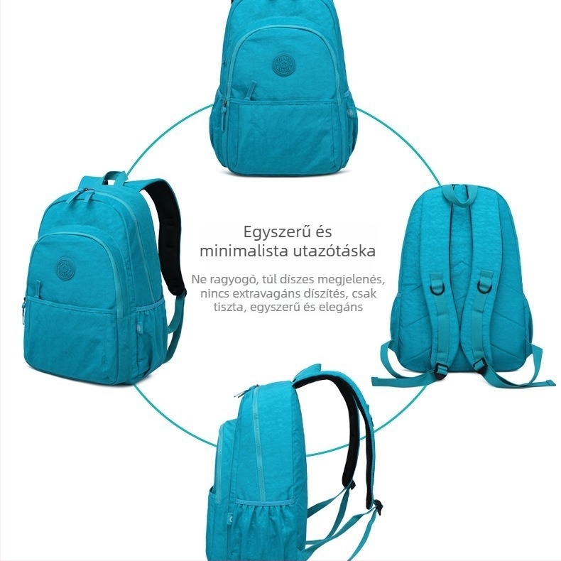 Nylonból készült utazótáska, 20–35 L, lélegző, vízálló, kopásálló, városi minimalistikus dizájnnal, kompatibilis 14 hüvelykes laptophoz