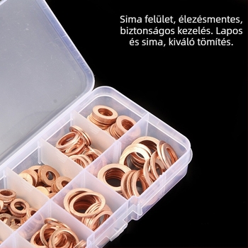 Autóipari tömítő lapos O-típusú készlet dobozban, 200/420 db, GB szabvány, felületkezelés: pickling, anyagminőség: T2