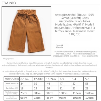 Lányoknak készült kordbársony cropped nadrág, koreai stílusú gyerekeknek