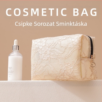 Kozmetikai táska dantellás hálóanyagból, nemzeti stílus, téglalap alakú, belső nylon háló bélés, légáteresztő, vízálló, ultra könnyű.