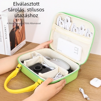 Kocka alakú EVA digitális tároló táska – sokoldalú utazásokhoz, kozmetikumok és asztali kiegészítők tárolására (kocka forma, EVA anyag, sokfunkciós)