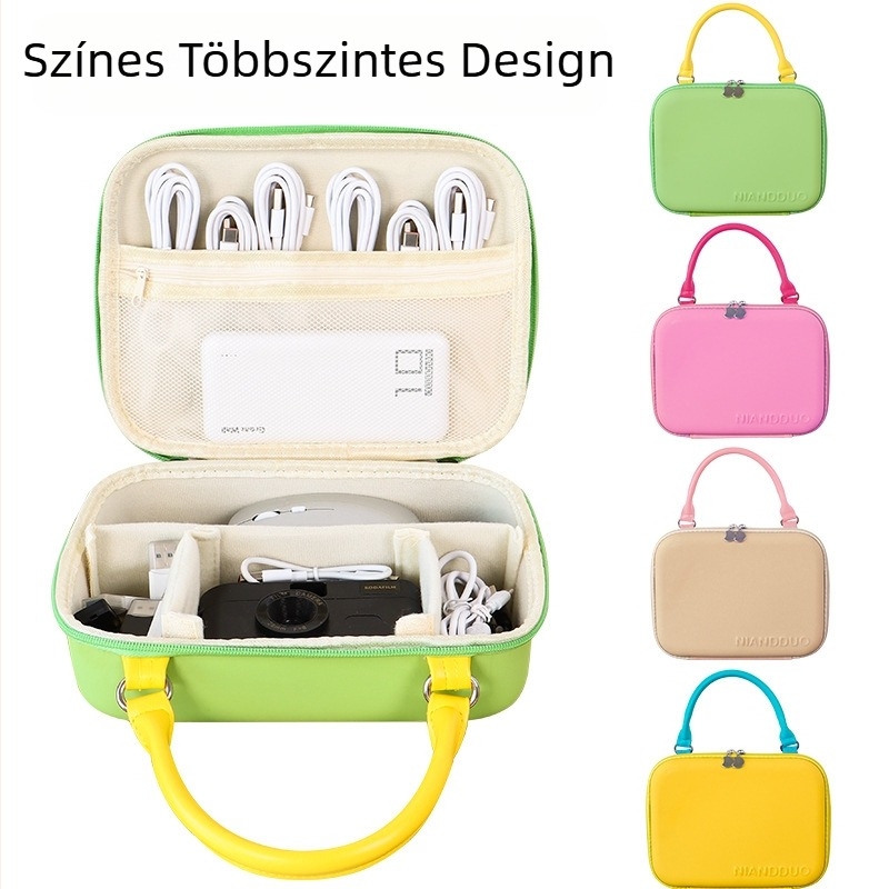 Kocka alakú EVA digitális tároló táska – sokoldalú utazásokhoz, kozmetikumok és asztali kiegészítők tárolására (kocka forma, EVA anyag, sokfunkciós)