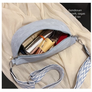 Női crossbody táska – PU anyag, poliészter bélés, cipzáras zárás, belső telefontok, 2025 tavasz