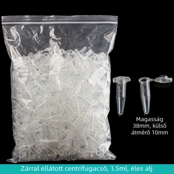 Centrifugálós cső integrált zárófedéllel, robbanásbiztos, zárócsattal, konusos alj graduációval, 500 darabos csomag