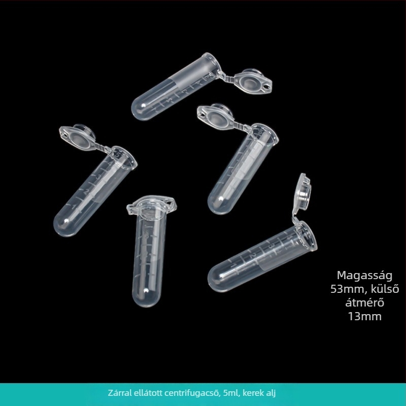 Centrifugálós cső integrált zárófedéllel, robbanásbiztos, zárócsattal, konusos alj graduációval, 500 darabos csomag