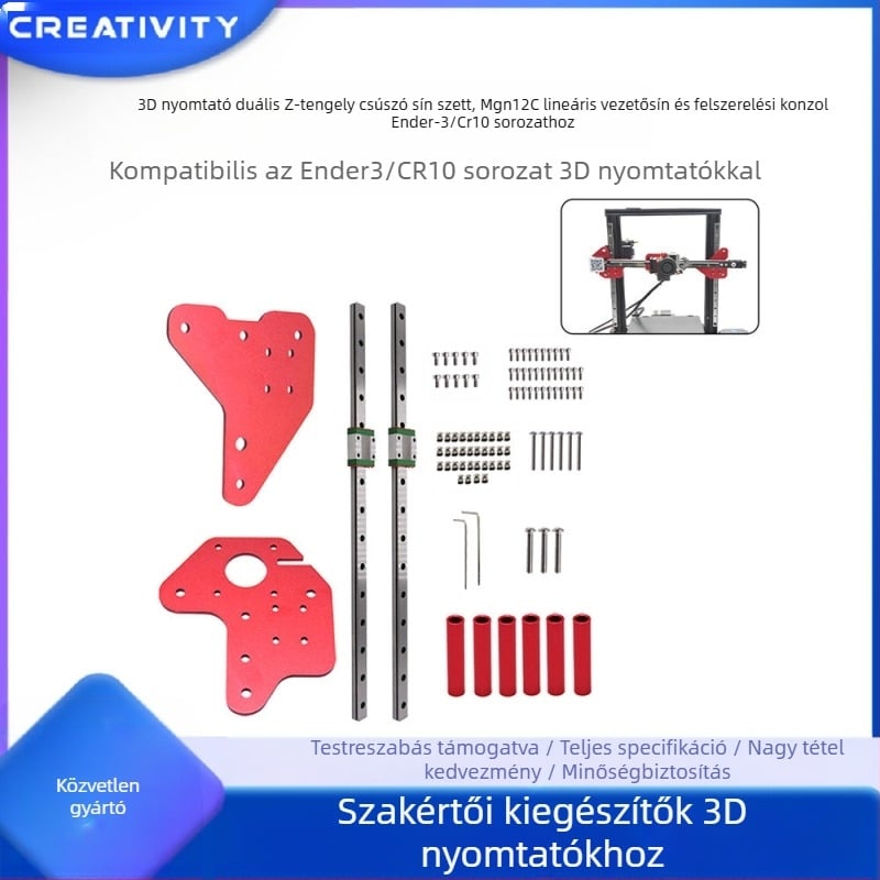 MGN12C kettős Z-axisos lineáris vezető sín szerelő készlettel Ender-3/CR-10 sorozathoz
