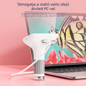 Gyermekeknek készült kézi mikroszkóp biológia–kémia, hordozható elektromos tudományos készlet, szilikon testtel, 7–14 éveseknek