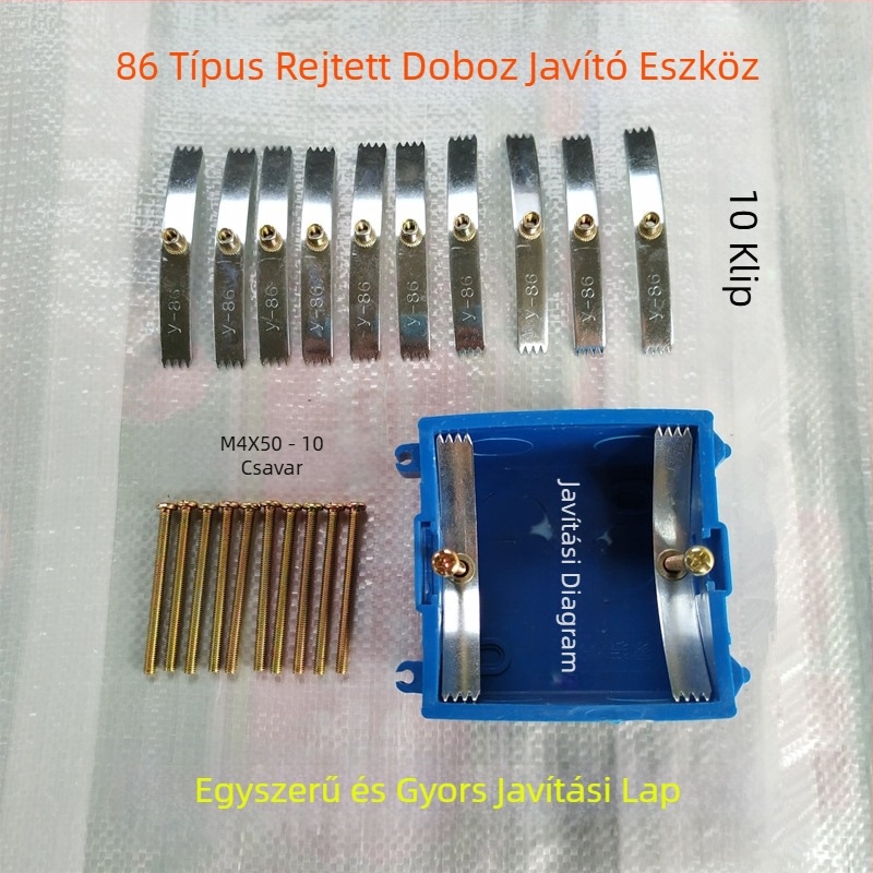 86-os típusú kapcsoló- és aljzatdoboz, hat darabos készlet