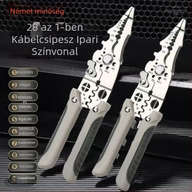 Drótleválasztó fogó – villanyszerelő eszköz, automata leválasztás, többfunkciós, hegyes állcsont, márka Starlight, szálvágás, súly 50