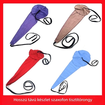 Saxofon belső cső tisztító kendő, ED-32, anyag Faux Deerskin Velvet, csomagolás: OPP zacskó