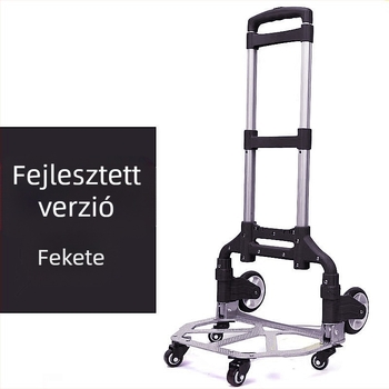 Összecsukható alumínium kézi kocsi, hordozható, 75 kg teherbírás, 3 kg súly, csomagolásban 6 darab