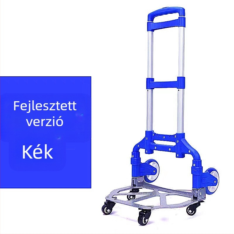 Összecsukható alumínium kézi kocsi, hordozható, 75 kg teherbírás, 3 kg súly, csomagolásban 6 darab
