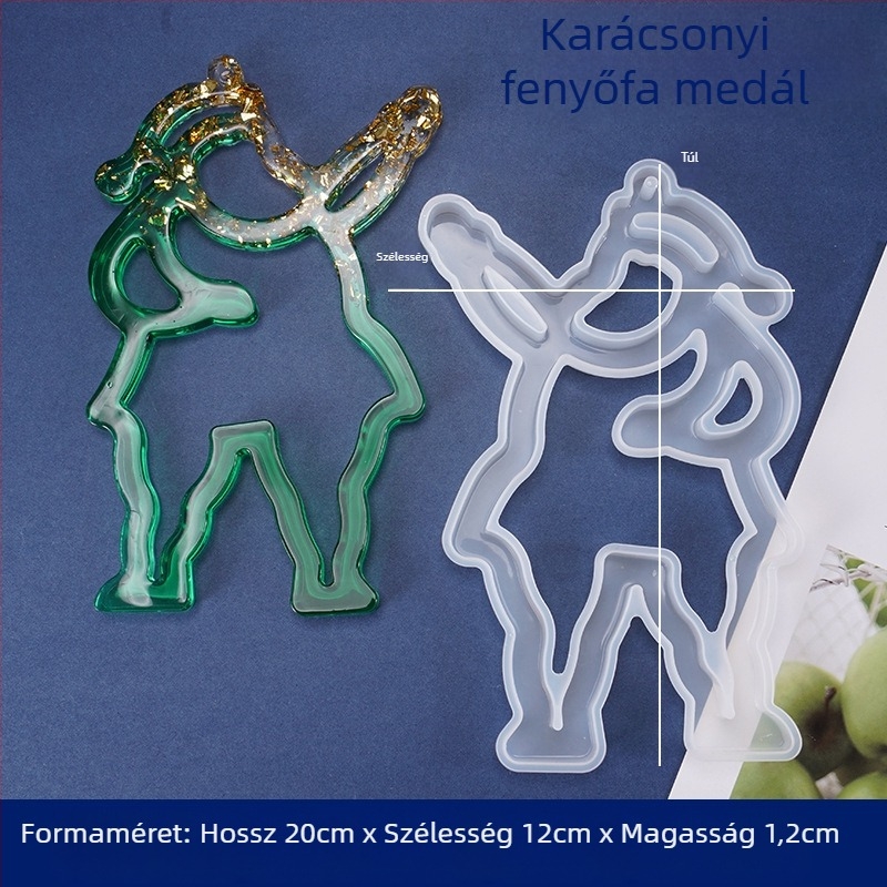 Szilikon öntőforma gyantához – karácsonyi medálok, szabálytalan forma, karácsonyi téma, tortaforma