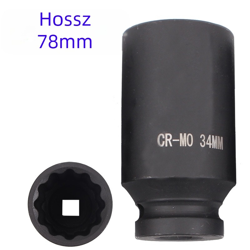 8 darabos 1/2 hüvelykes pneumatikus sockets készlet, 12-szögű, ütőszerszámhoz — króm-molibdén acél