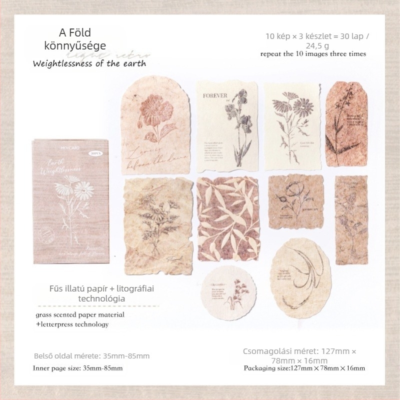 Mo mo Domborított reliefes jegyzetlapok — Forest Overture Series Box Set, Retro stílus, Különleges papírból készült naplómateriál (Márka: Mo mo; Ragadható: Nem; Stílus: Retro; Kivitelezés: 18328127424)