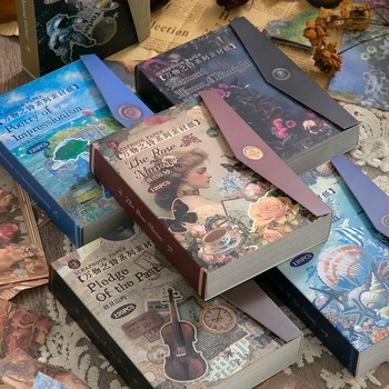 Drehop/Dreamxi retro stílusú DIY napló papírkészlet, 120 lap 6 mintával, 212 g tömeg, nyomtatási eljárás.