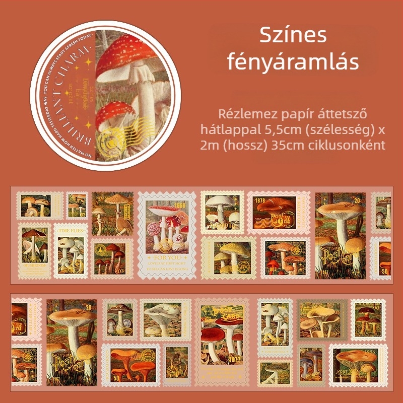 Morning Foam bronzolt bélyegzőszalag – bevont papír, dekorációs felhasználás, testreszabás nélkül