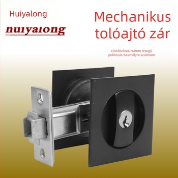 Csúszóajtó zár rozsdamentes acélból, zárómechanizmus, modern minimális dizájn, otthoni használatra ( Anyag: Rozsdamentes acél; Modell: Zárómechanizmus; Stílus: Modern minimál; Alkalmazás: Otthon)